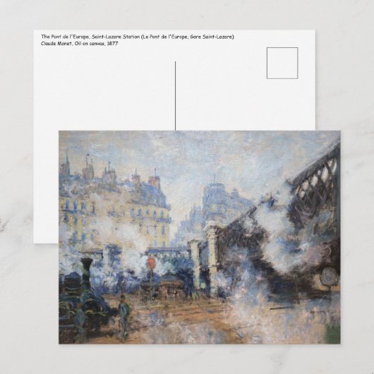 Claude Monet - Pont de l'Europe, Gare Saint-Lazare Briefkaart (Voorkant / Achterkant)