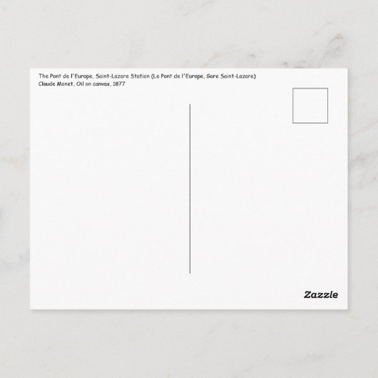 Claude Monet - Pont de l'Europe, Gare Saint-Lazare Briefkaart (Achterkant)