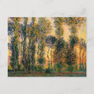 Claude Monet Poplars at Giverny in Sunrise Briefkaart