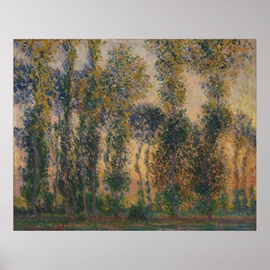 Claude Monet - Poplars at Giverny, Sunrise Poster (Voorkant)