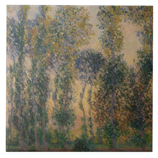 Claude Monet - Poplars at Giverny, Sunrise Tegeltje (Voorkant)