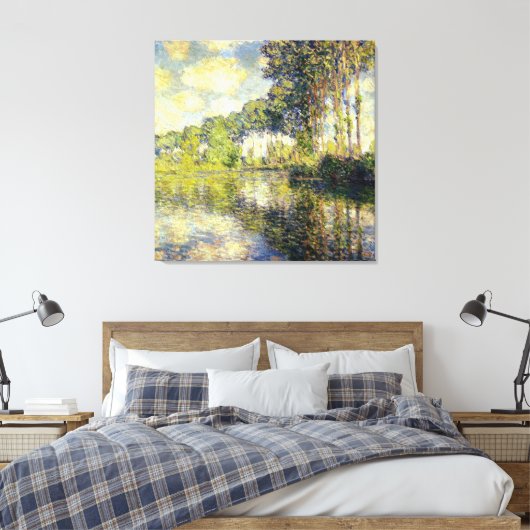 Claude Monet - Poplars on the Epte Canvas Afdruk (Insitu (Slaapkamer))