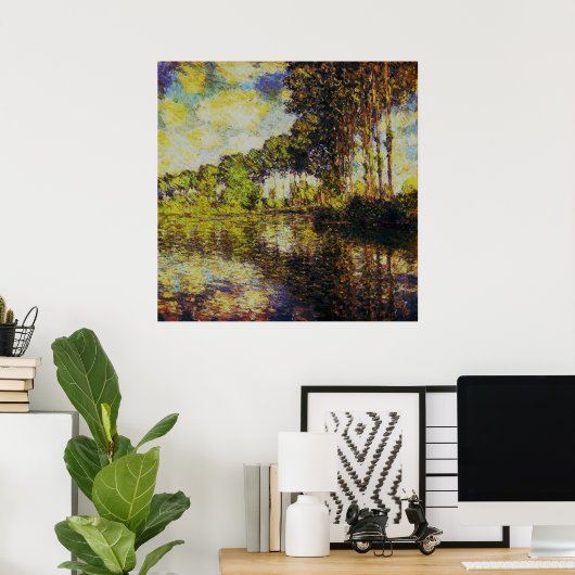 Claude Monet - Poplars on the Epte Poster (Thuiskantoor)