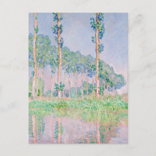 Claude Monet Poplars Pink Effect 1891 Beroemde ver Briefkaart (Voorkant)