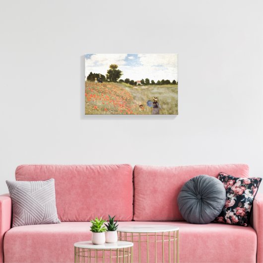 Claude Monet - Poppies Canvas Afdruk (Insitu (Woonkamer))