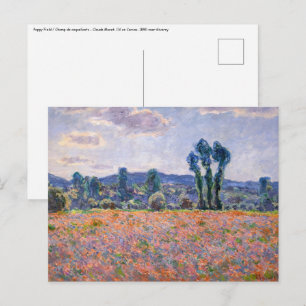 Claude Monet - Poppy Field 1890 (Giverny) Briefkaart