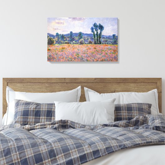 Claude Monet - Poppy Field 1890 (Giverny) Canvas Afdruk (Insitu (Slaapkamer))