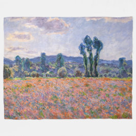 Claude Monet - Poppy Field 1890 (Giverny) Fleece Deken
