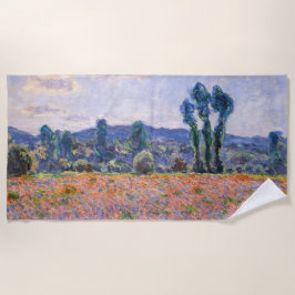 Claude Monet - Poppy Field 1890 (Giverny) Strandlaken