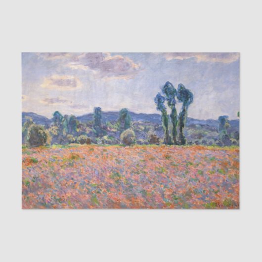 Claude Monet - Poppy Field 1890 (Giverny) Tissuepapier (Voorkant)