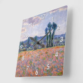 Claude Monet - Poppy Field 1890 (Giverny) Vierkante Klok (Hoek)