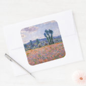 Claude Monet - Poppy Field 1890 (Giverny) Vierkante Sticker (Envelop)