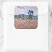 Claude Monet - Poppy Field 1890 (Giverny) Vierkante Sticker (Tas)