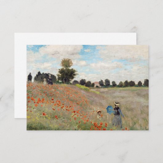 Claude Monet - Poppy Field Bedankkaart (Voorkant / Achterkant)