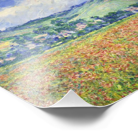 Claude Monet - Poppy Field, buiten Giverny, Foto Afdruk (Hoek)