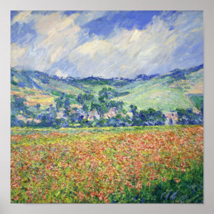 Claude Monet - Poppy Field, buiten Giverny, Poster