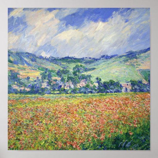 Claude Monet - Poppy Field, buiten Giverny, Poster (Voorkant)