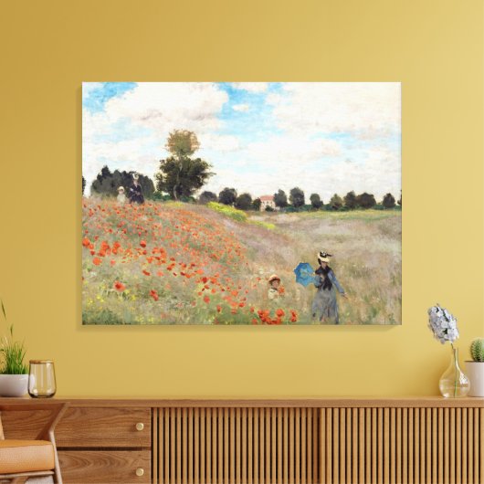 Claude Monet - Poppy Field Canvas Afdruk (Insitu (Woonkamer))