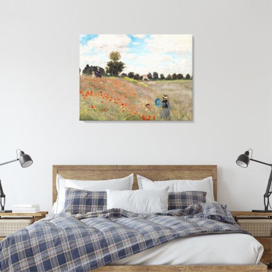 Claude Monet - Poppy Field Canvas Afdruk (Insitu (Slaapkamer))