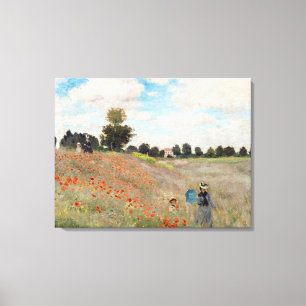 Claude Monet - Poppy Field Canvas Afdruk