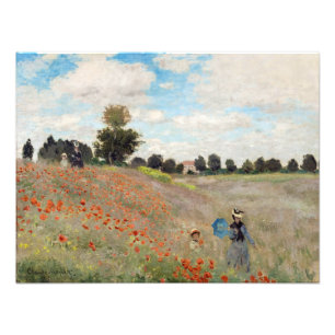 Claude Monet - Poppy Field Foto Afdruk