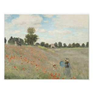 Claude Monet - Poppy Field Foto Afdruk
