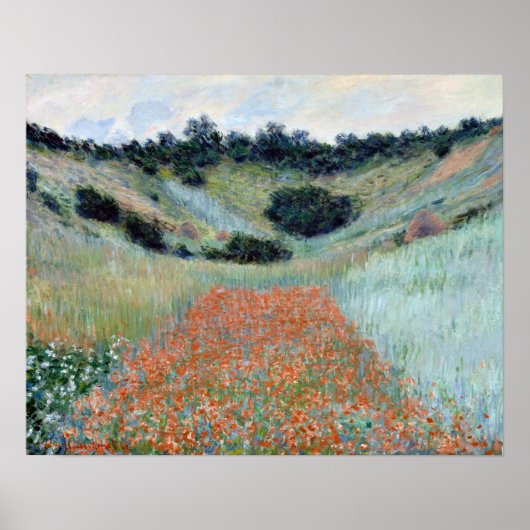 Claude Monet Poppy Field in een Hollow bij Giverny Poster (Voorkant)