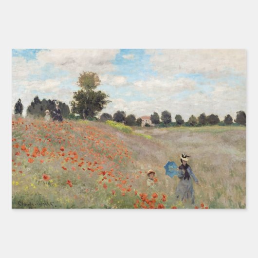 Claude Monet - Poppy Field Inpakpapier Vel (Voorkant 2)
