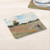 Claude Monet - Poppy Field Kartonnen Onderzetters (Schuin)