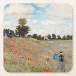Claude Monet - Poppy Field Kartonnen Onderzetters