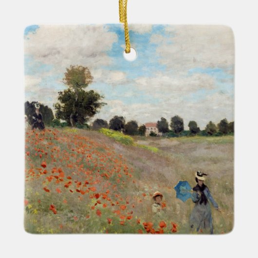 Claude Monet - Poppy Field Keramisch Ornament (Voorkant)
