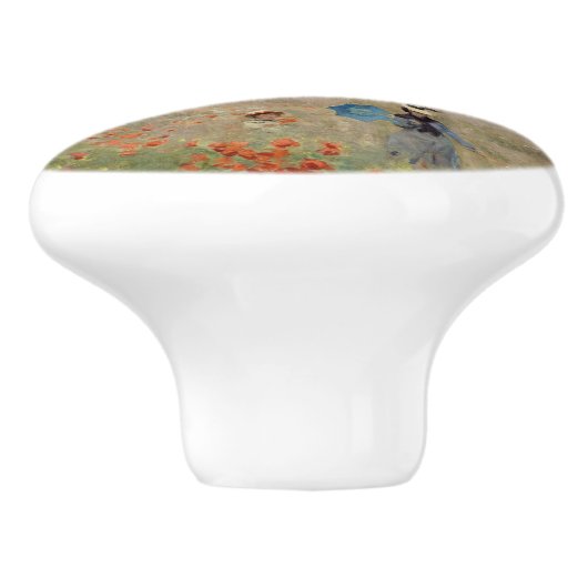 Claude Monet - Poppy Field Keramische Knop (Zijkant)