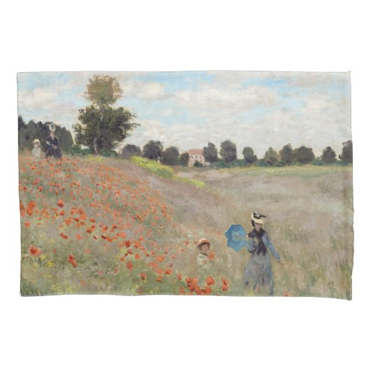 Claude Monet - Poppy Field Kussensloop (Voorkant)