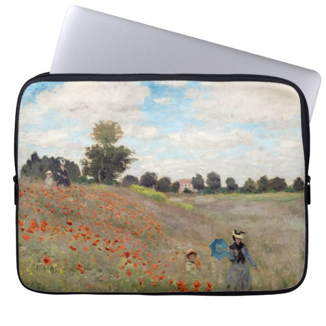 Claude Monet - Poppy Field Laptop Sleeve (Voorkant)