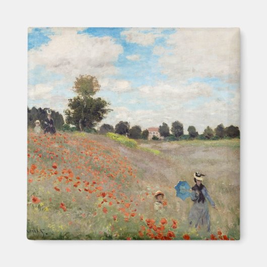 Claude Monet - Poppy Field Magneet (Voorkant)