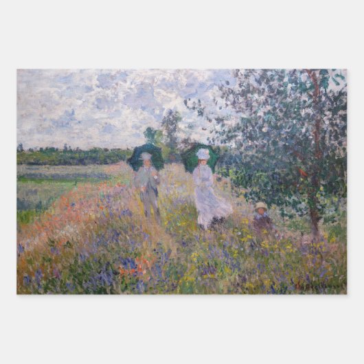 Claude Monet - Poppy Field meesterwerken selectie Inpakpapier Vel (Voorkant 3)
