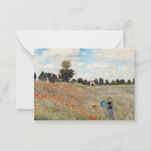 Claude Monet - Poppy Field Notitiekaartje (Voorkant)