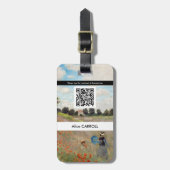Claude Monet - Poppy Field - QR-code Bagagelabel (Voorkant verticaal)