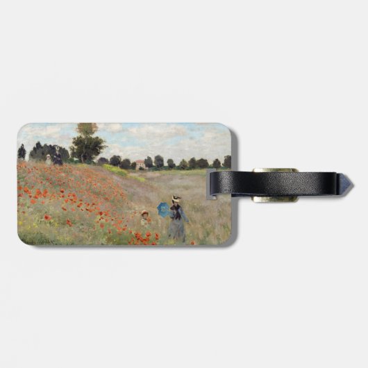 Claude Monet - Poppy Field - QR-code Bagagelabel (Achterkant horizontaal)
