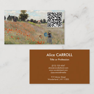 Claude Monet - Poppy Field - QR-code Visitekaartje
