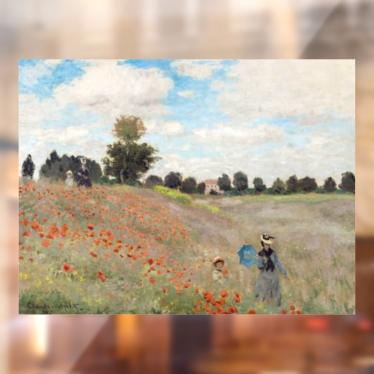 Claude Monet - Poppy Field Raamsticker (Vel 2)