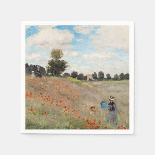 Claude Monet - Poppy Field Servet (Voorkant)