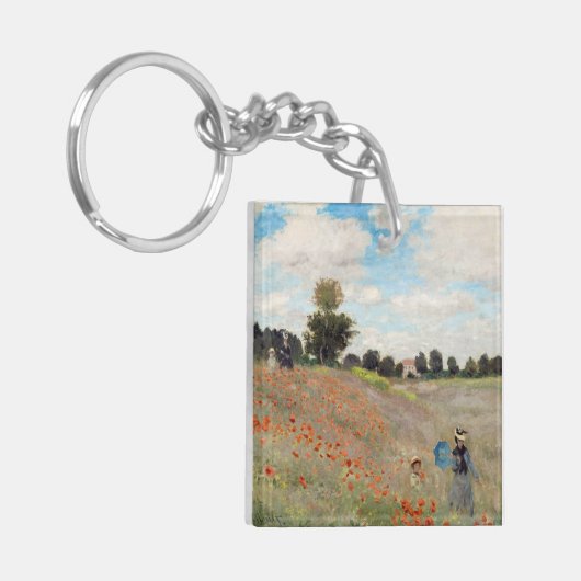 Claude Monet - Poppy Field Sleutelhanger (Voorkant Links)