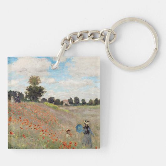 Claude Monet - Poppy Field Sleutelhanger (Achterkant)