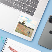 Claude Monet - Poppy Field Sticker (Laptop met iPhone)