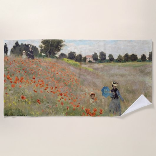 Claude Monet - Poppy Field Strandlaken (Voorkant)