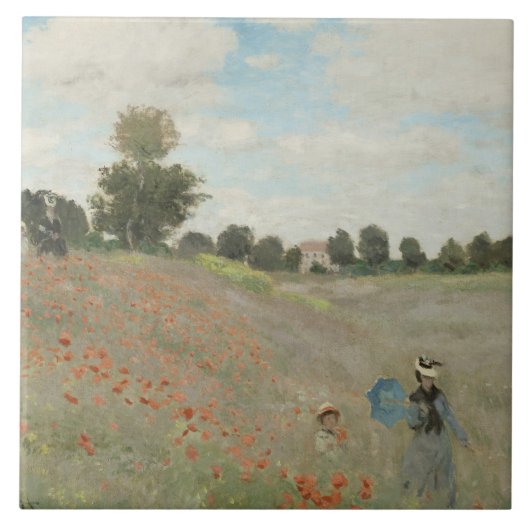 Claude Monet - Poppy Field Tegeltje (Voorkant)