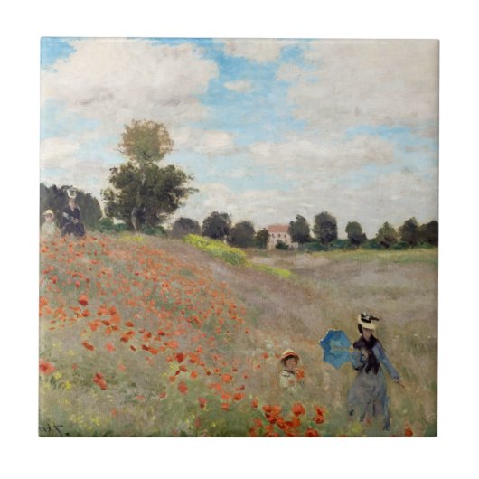 Claude Monet - Poppy Field Tegeltje (Voorkant)