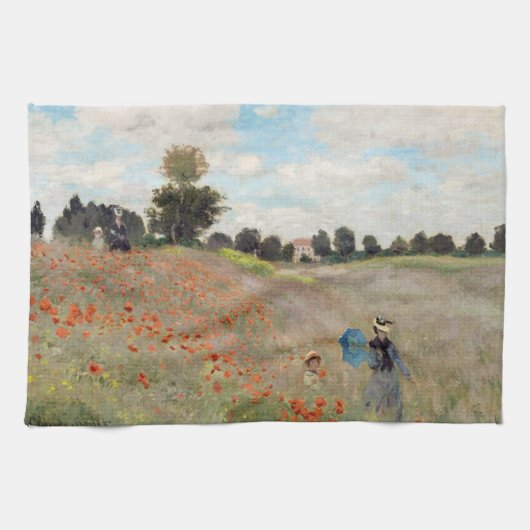 Claude Monet - Poppy Field Theedoek (Horizontaal)