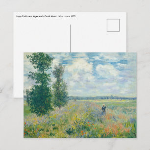 Claude Monet - Poppy Fields bij Argenteuil (1875) Briefkaart